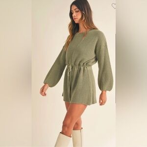 Petal & Pup Olive Knit Romper